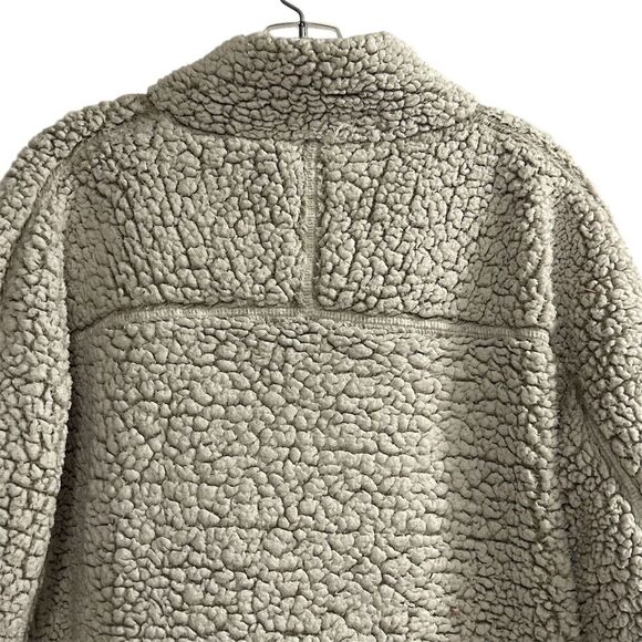 Elodie  Women's Gray Sherpa Fleece 1/4 Zip Pullover Jacket L - Picture 14 of 14